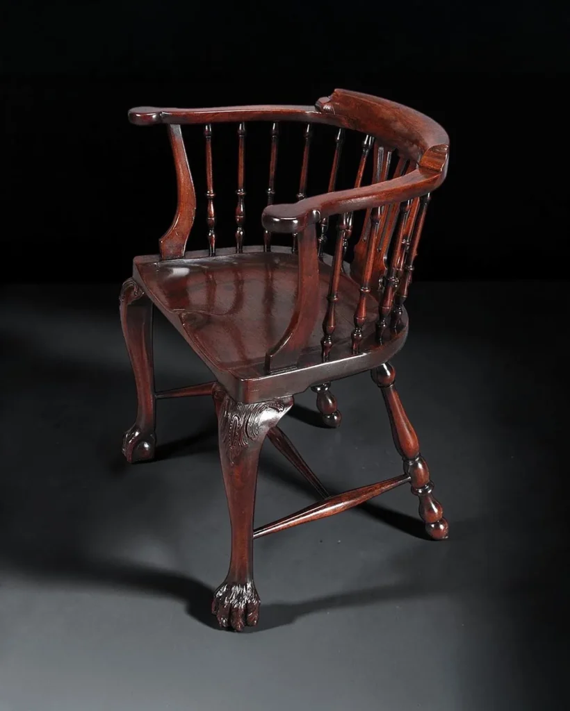 Unusual George III Mahogany Windsor Armchair