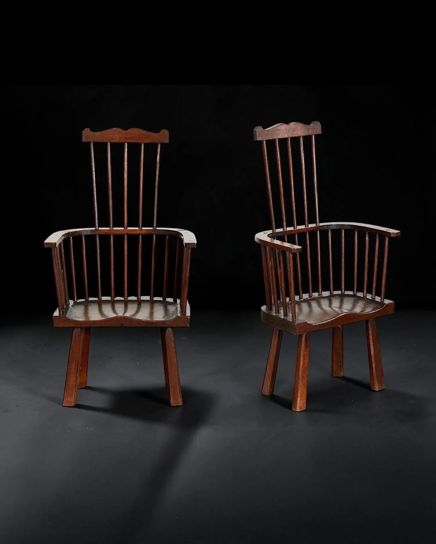 Pair of English Arts & Crafts Windsor Armchairs