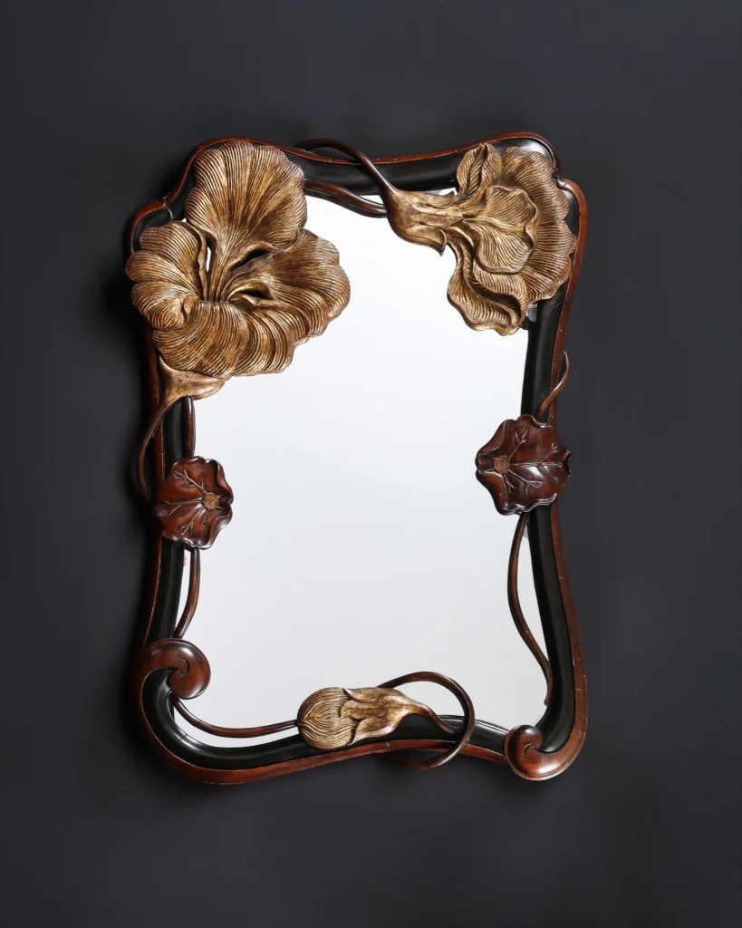 Continental Art Nouveau Parcel-Gilt Mirror