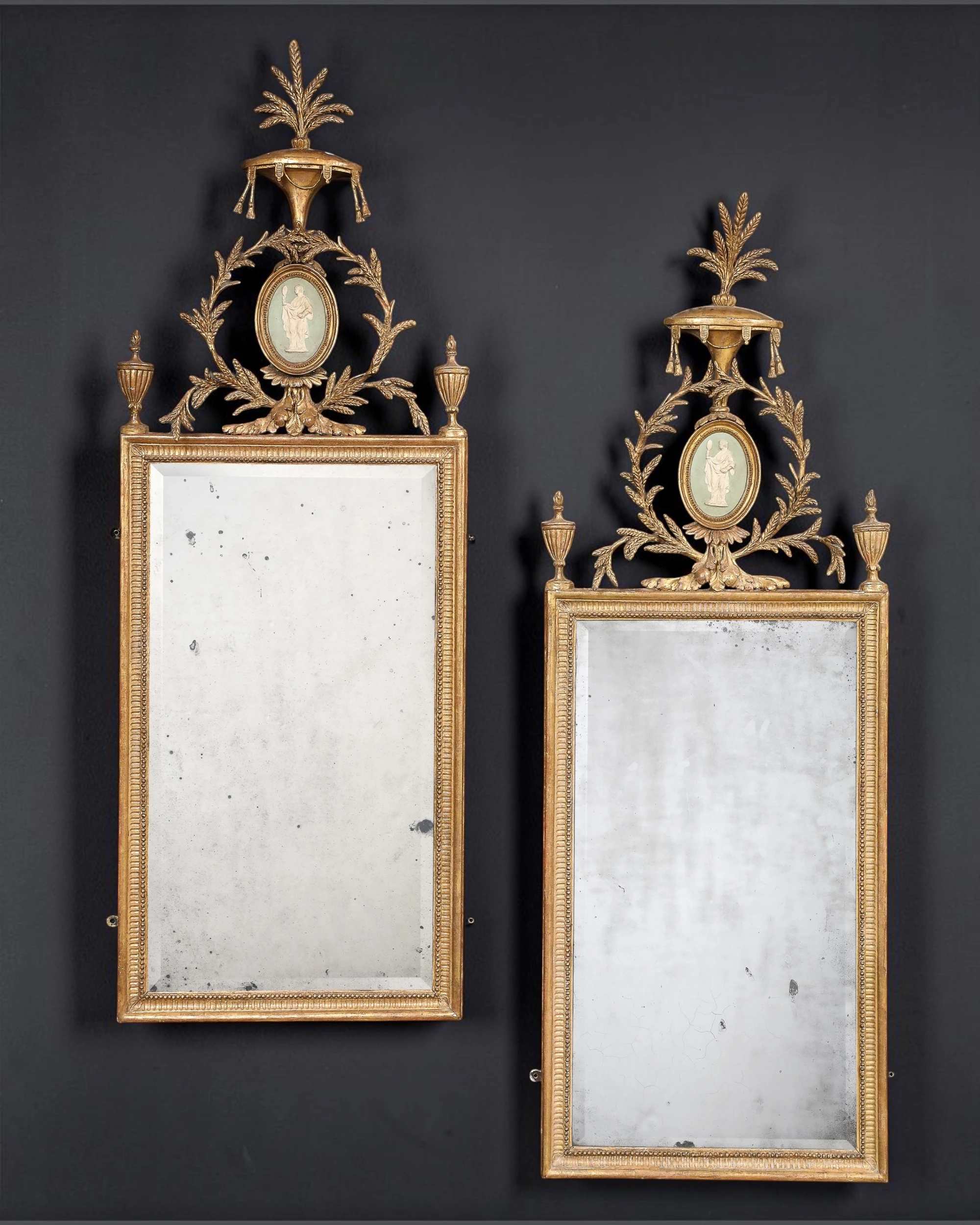 Pair of George III Giltwood Mirrors