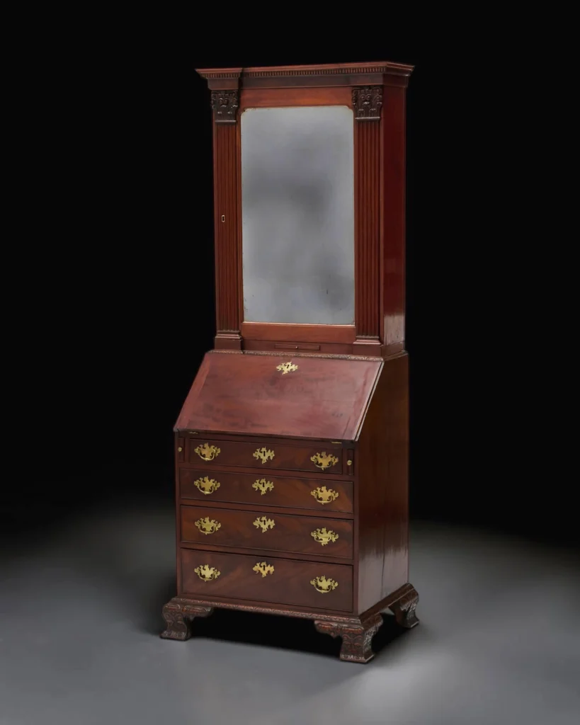 George II Mahogany Bureau Bookcase