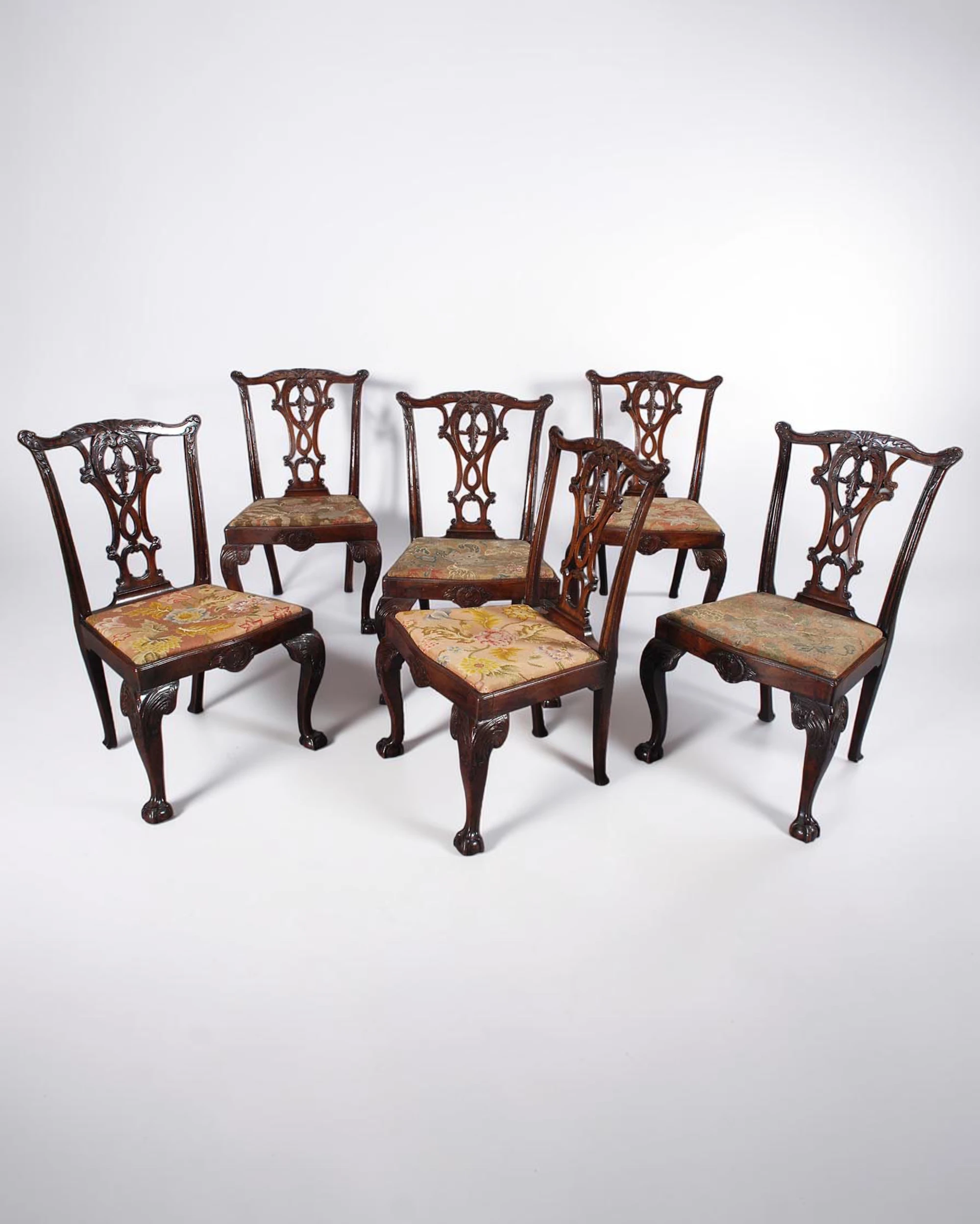 Set of Six George II Mahogany Dining Chairs