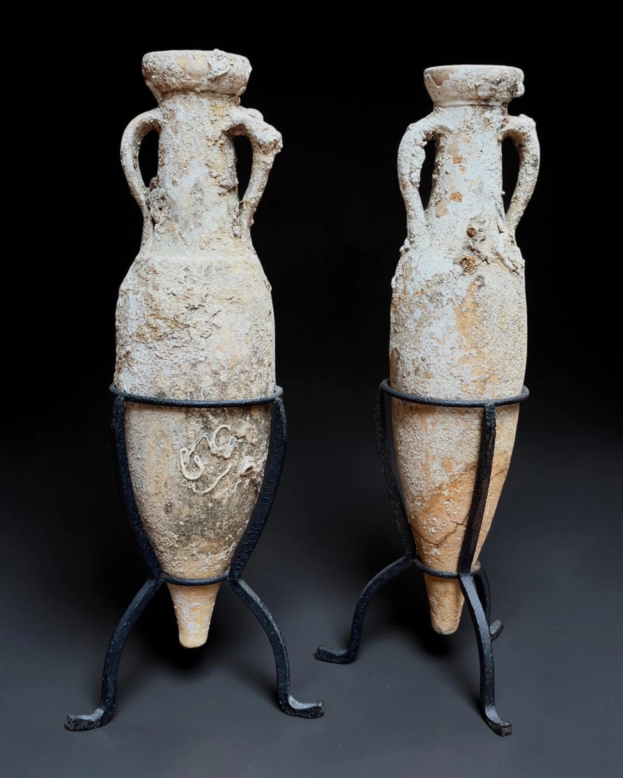 Pair of Roman Pottery Wine Amphorae